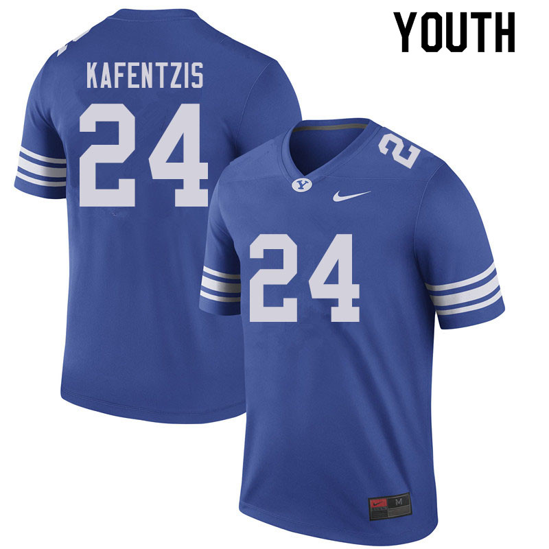 Youth #24 Austin Kafentzis BYU Cougars College Football Jerseys Sale-Royal - Click Image to Close